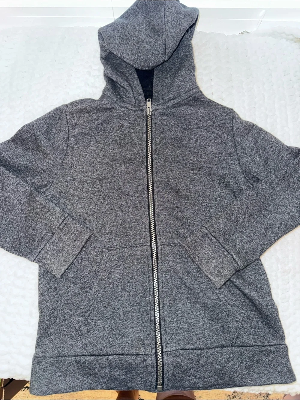 Kids Gray Zip-Up Hoodie Sweatshirt